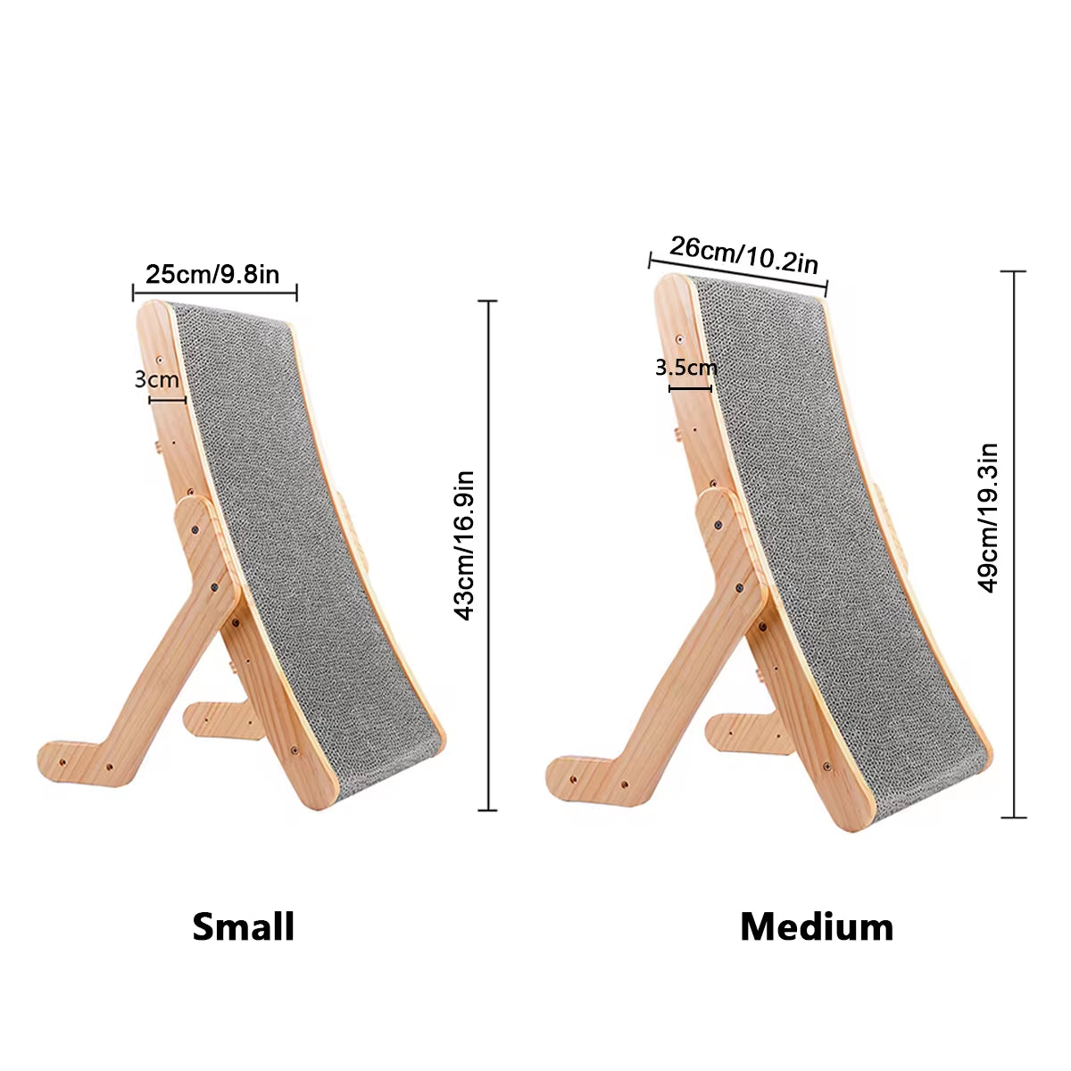 3-in-1 Wooden Cat Scratcher Lounge Bed for Scratching, Relaxation, and Claw Training
