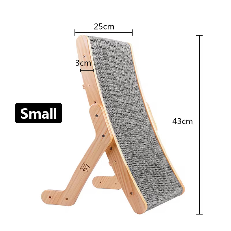 3-in-1 Wooden Cat Scratcher Lounge Bed for Scratching, Relaxation, and Claw Training