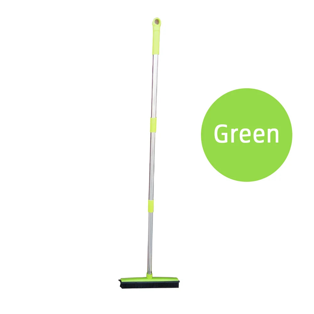 Ultimate Pet Hair Rubber Broom with Squeegee for Immaculate Carpets and Floors