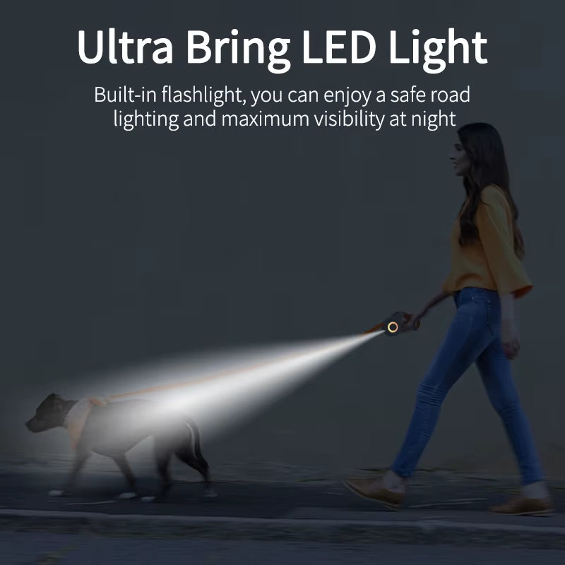 5M Retractable LED Dog Leash for Enhanced Safety and Style During Walks
