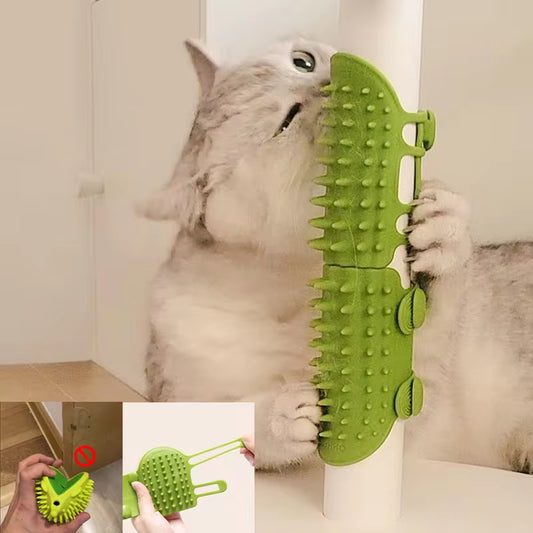 Self-Cleaning Cat Hair Removal Massage Comb and Corner Scratcher for Effective Grooming and Fur Control
