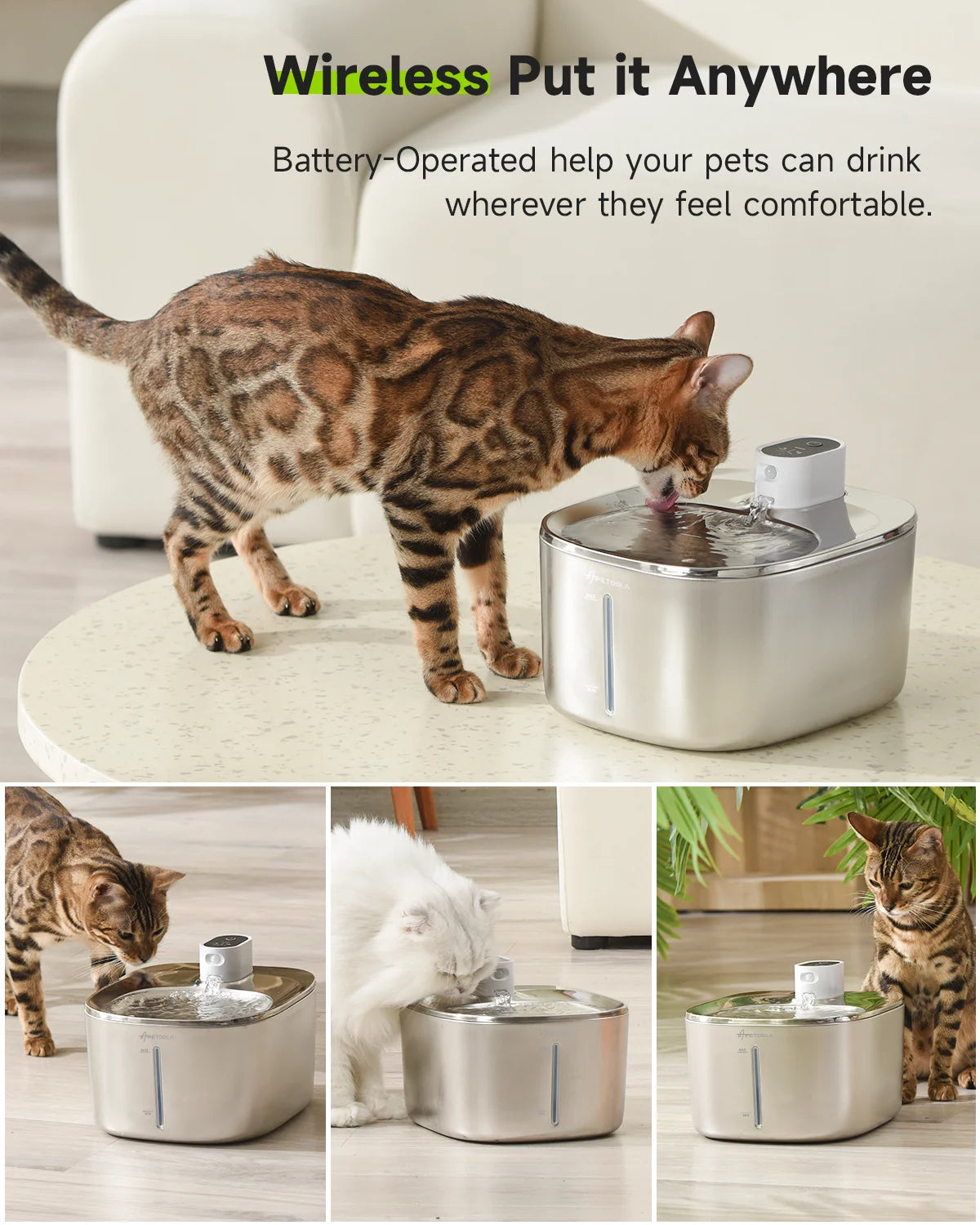 4L Wireless Pet Water Fountain: Effortless Hydration Solution for Cats and Dogs