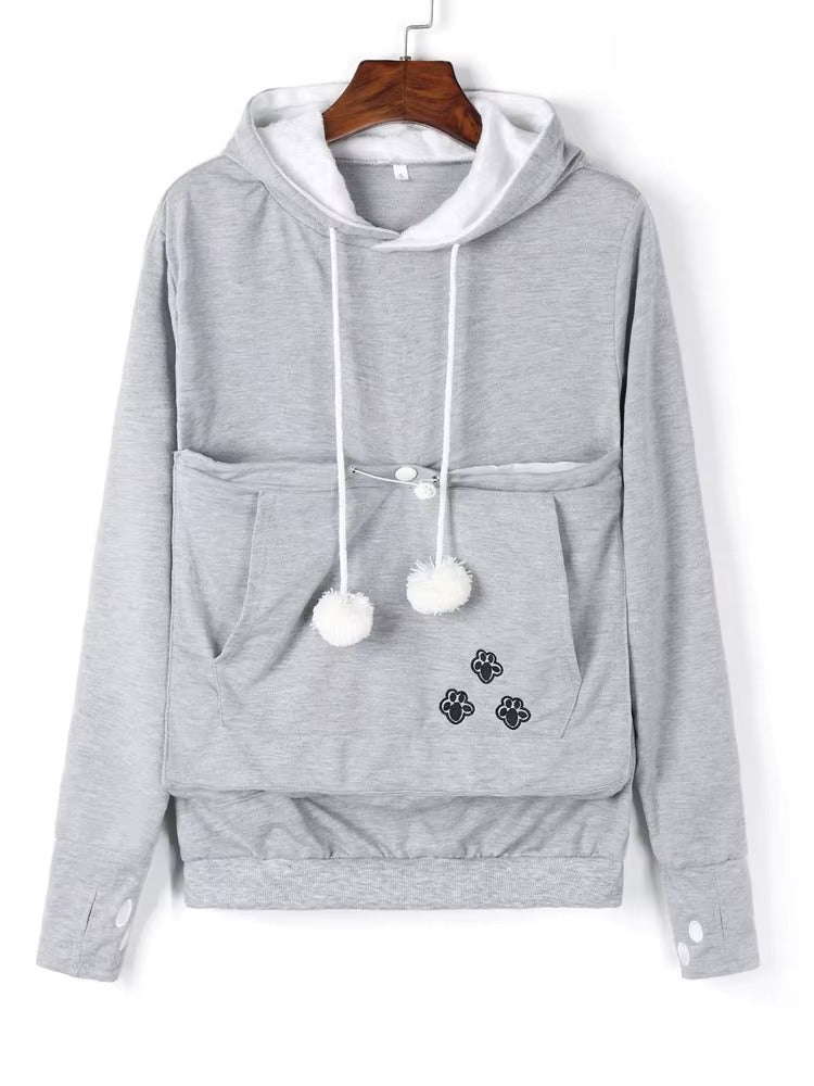 Cat Lover Hoodie - Ears & Cuddle Pouch Perfect for Pet Enthusiasts! 🐾💖