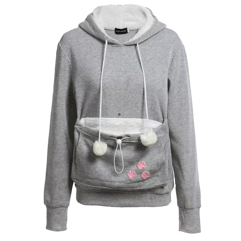 Cat Lover Hoodie - Ears & Cuddle Pouch Perfect for Pet Enthusiasts! 🐾💖