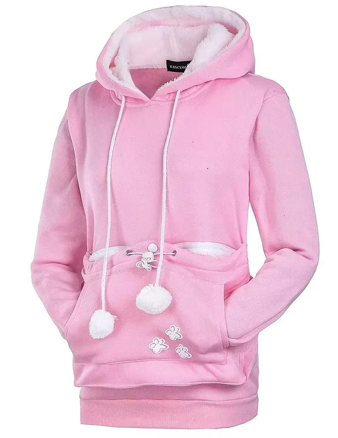 Cat Lover Hoodie - Ears & Cuddle Pouch Perfect for Pet Enthusiasts! 🐾💖